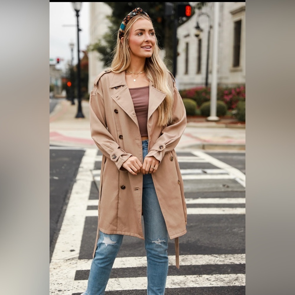 HYFVE brand new with tag trench coat with removable belt size large - Picture 2 of 12